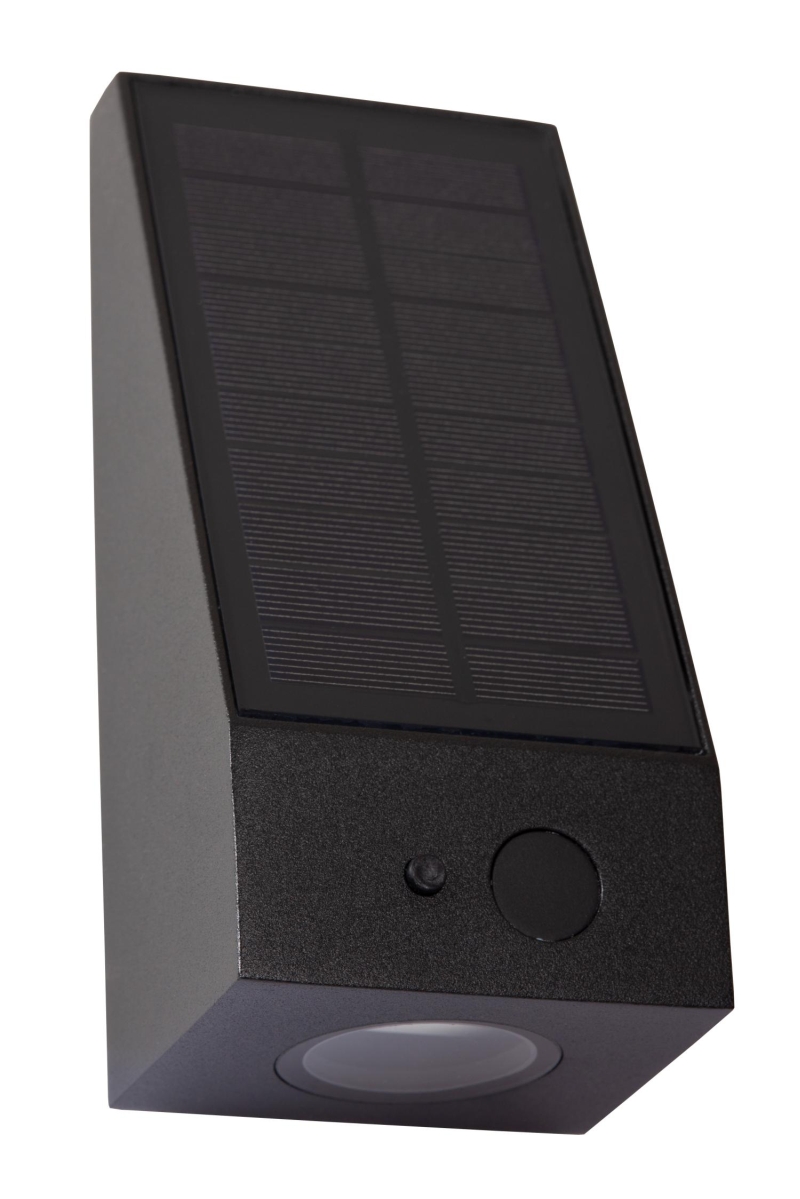 Lucide IRWIN - Nástenné svietidlo Indoor/Outdoor - LED Dim. - 1x2W 2850K/3150K - IP54 - Senzor deň/noc - Čierny